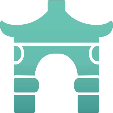 Çin geleneksel kemer ağ illüstrasyon tasarımı