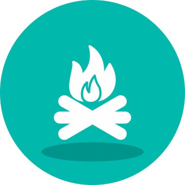 şenlik ateşi simgesi, ağ basit illüstrasyon