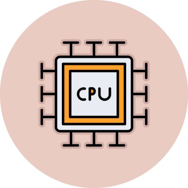 cpu icon, vector illustration simple design