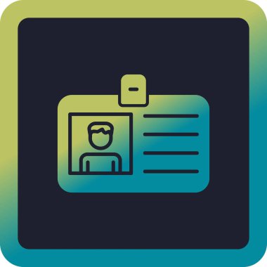 Kimlik kartı web simgesi, vektör illüstrasyonu