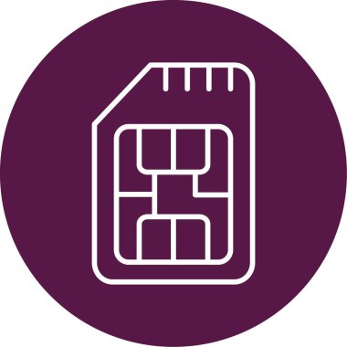 Sim Kart web simgesi, vektör illüstrasyonu