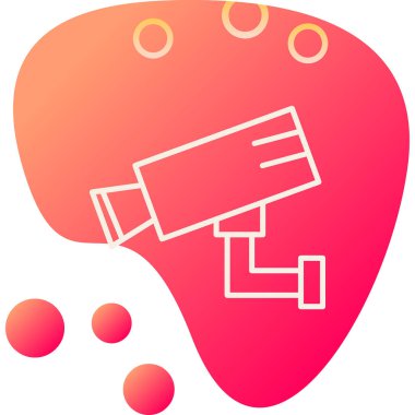 Bir CCTV kamerasının vektör simgesi, illüstrasyon  