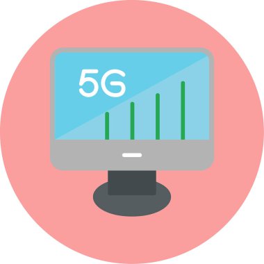 5G Monitör. Web simgesi basit illüstrasyon          