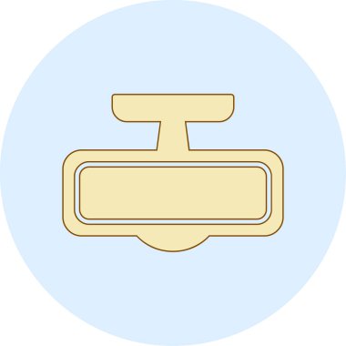 Arka Ayna modern simgesinin vektör illüstrasyonu                        