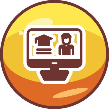 E-öğrenme modern simgesinin vektör illüstrasyonu               