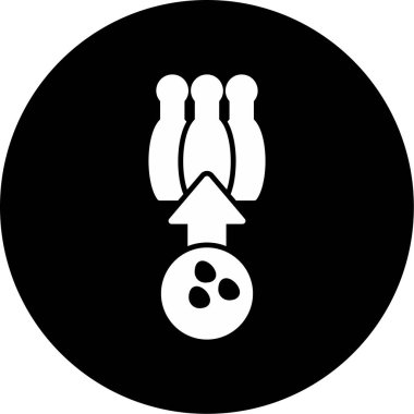 Bowling lobutları ve top ikonu, vektör illüstrasyonu