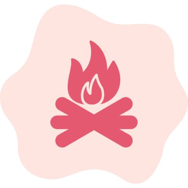 şenlik ateşi simgesi, ağ basit illüstrasyon