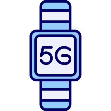 5G akıllı saat simgesi, vektör illüstrasyonu