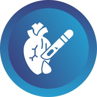 Kalp cerrahisi simgesi, vektör çizimi basit tasarım