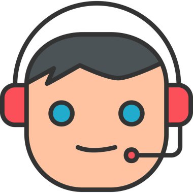 Çağrı Merkezi, operatör simgesi vektör çizimi