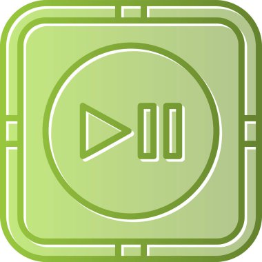 Duraklat düğmesini çal, simge. Web için vektör illüstrasyonu