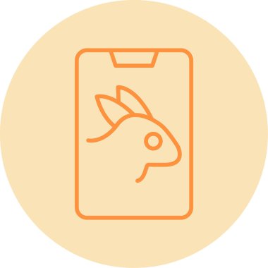 Çiftlik hayvanları ikonu, evcil tavşan logosu, vektör illüstrasyonu 