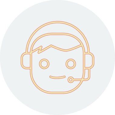 Çağrı Merkezi, operatör simgesi vektör çizimi