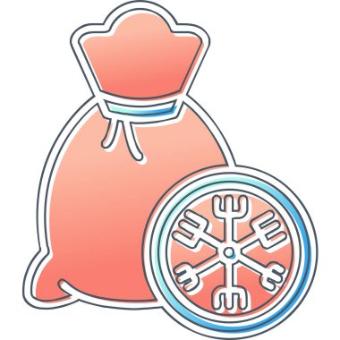 Para çantası simgesinin vektör illüstrasyonu