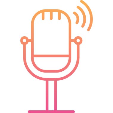 Canlı Podcast ikon vektör çizimi