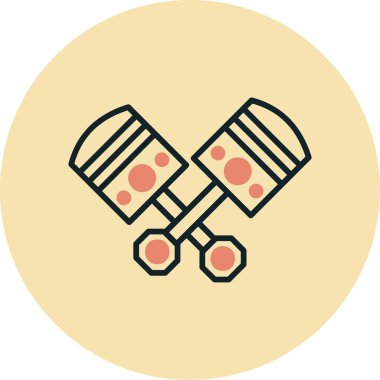 Pistons simgesi, vektör illüstrasyonu basit tasarım