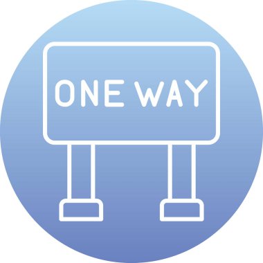 Tek Yol İşaret Ağı simgesi, vektör illüstrasyonu