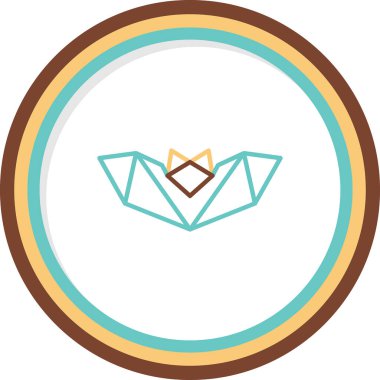 kağıt yarasa simgesi ince çizgi biçiminde