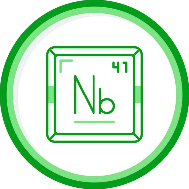 Niyobiyum modern simgesinin vektör çizimi                      