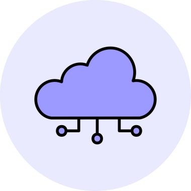 bulut hesaplama web simgesi vektör illüstrasyonu 