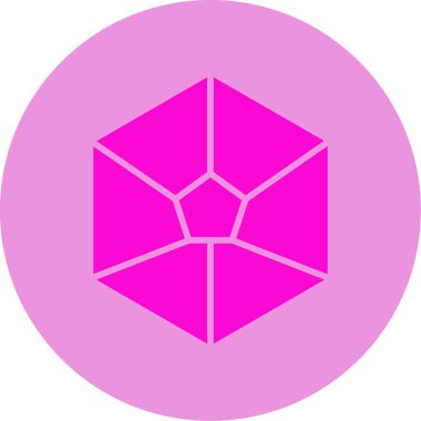 soyut ikosahedron şekli ağ simgesi