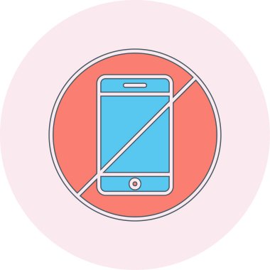 Telefona izin yok, vektör illüstrasyonu basit tasarım