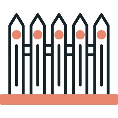 çit web simgesi, vektör çizim