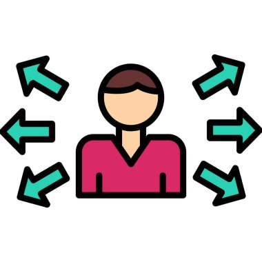 Çoklu görev ağ simgesi, vektör illüstrasyonu 