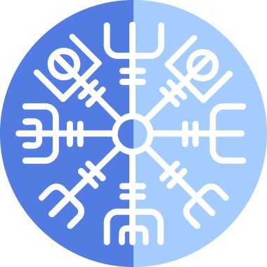 Vegvisir runik pusula simgesi, vektör illüstrasyonu.