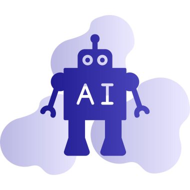 Ai Robot Web simgesi, vektör illüstrasyonu 