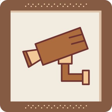 Bir CCTV kamerasının vektör simgesi, illüstrasyon  