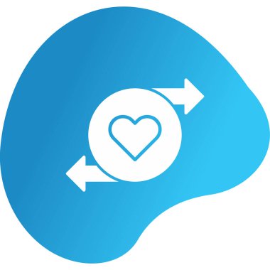 Kalp sembollü yeniden yükleme simgesi, vektör illüstrasyonu 