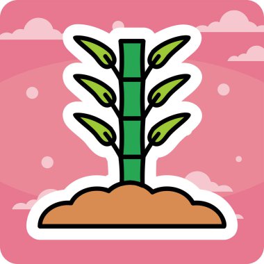 Bamboo icon, vector illustration simple design