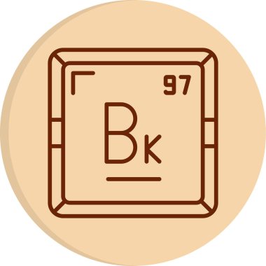 Berkelium modern simgesinin vektör illüstrasyonu                      