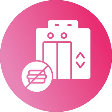 Yemek işareti olmayan asansör, vektör çizimi basit tasarım