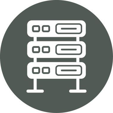 bilgisayar sunucu simgesi, vektör illüstrasyonu basit tasarım