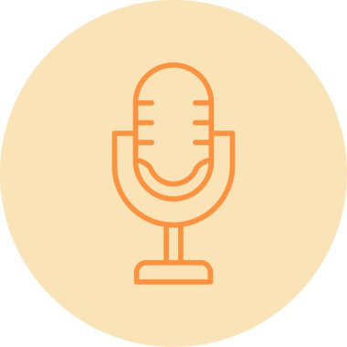 Retro mikrofon simgesi, vektör çizim  