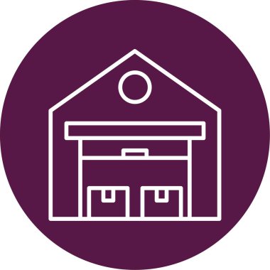 Depo binası. Web simgesi basit illüstrasyon