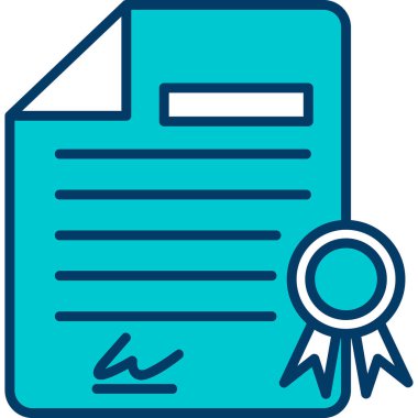 Diploma simgesi, vektör illüstrasyonu basit tasarım