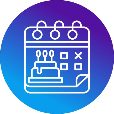 Doğum günü Keki simgesi, vektör illüstrasyonu