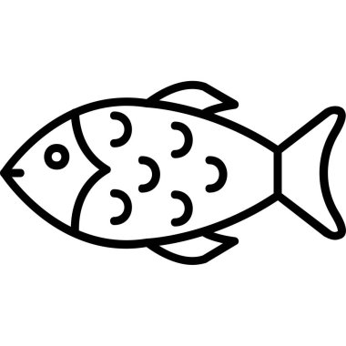 Balık basit simgesi, vektör çizim