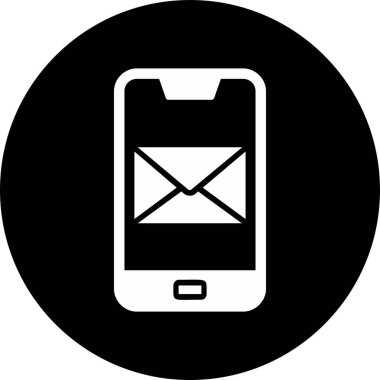 Telefon mesajı simge vektör çizim