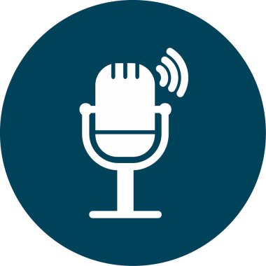 Canlı Podcast ikon vektör çizimi