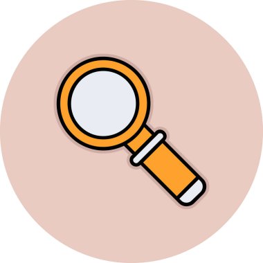 Büyütme cam simgesi, vektör illüstrasyonu 