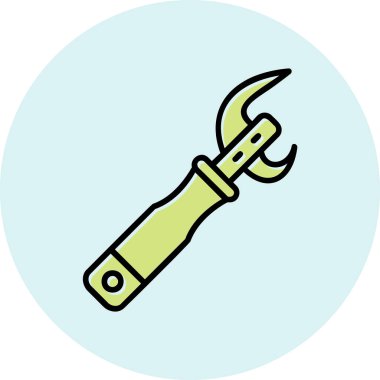 Konserve açacağı. Web simgesi basit illüstrasyon             