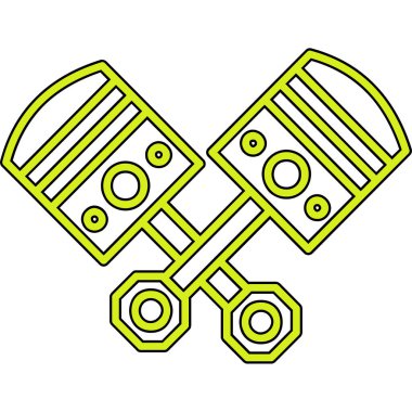 Pistons simgesi, vektör illüstrasyonu basit tasarım