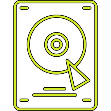 Sabit disk simgesi, vektör illüstrasyonu basit tasarım