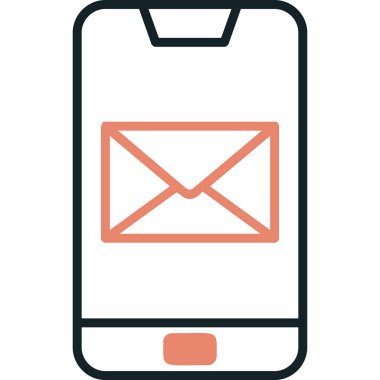 Telefon mesajı simge vektör çizim