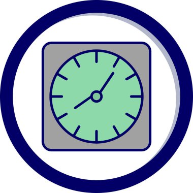 Duvar saati. Web simgesi basit illüstrasyon