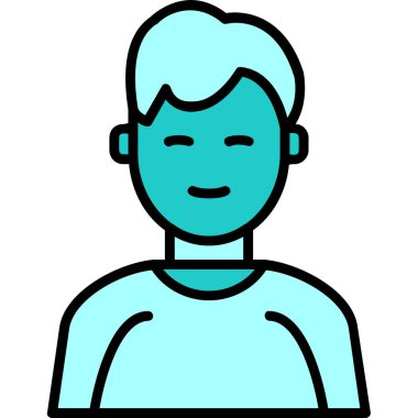 İnsan avatar web simgesi basit illüstrasyon 